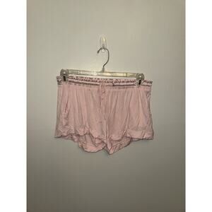 Faceplant Dreams Bamboo Ruffle Shorts/Casual Loungewear PINK Pajama Large Cozy